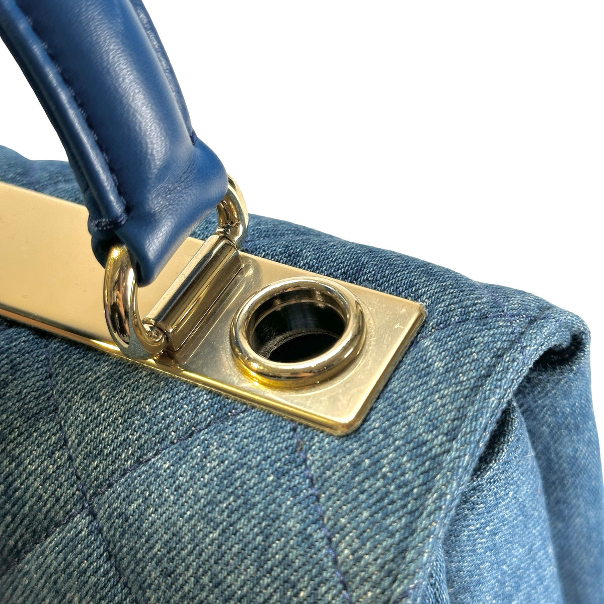 Used CHANEL Denim Trendy CC Small Two Way Shoulder Bag Navy GHW
