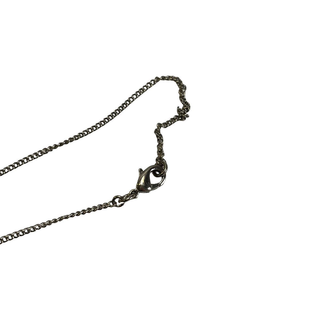 Used CHANEL CC Logo CC Logo Crystal Necklace Silver Clear