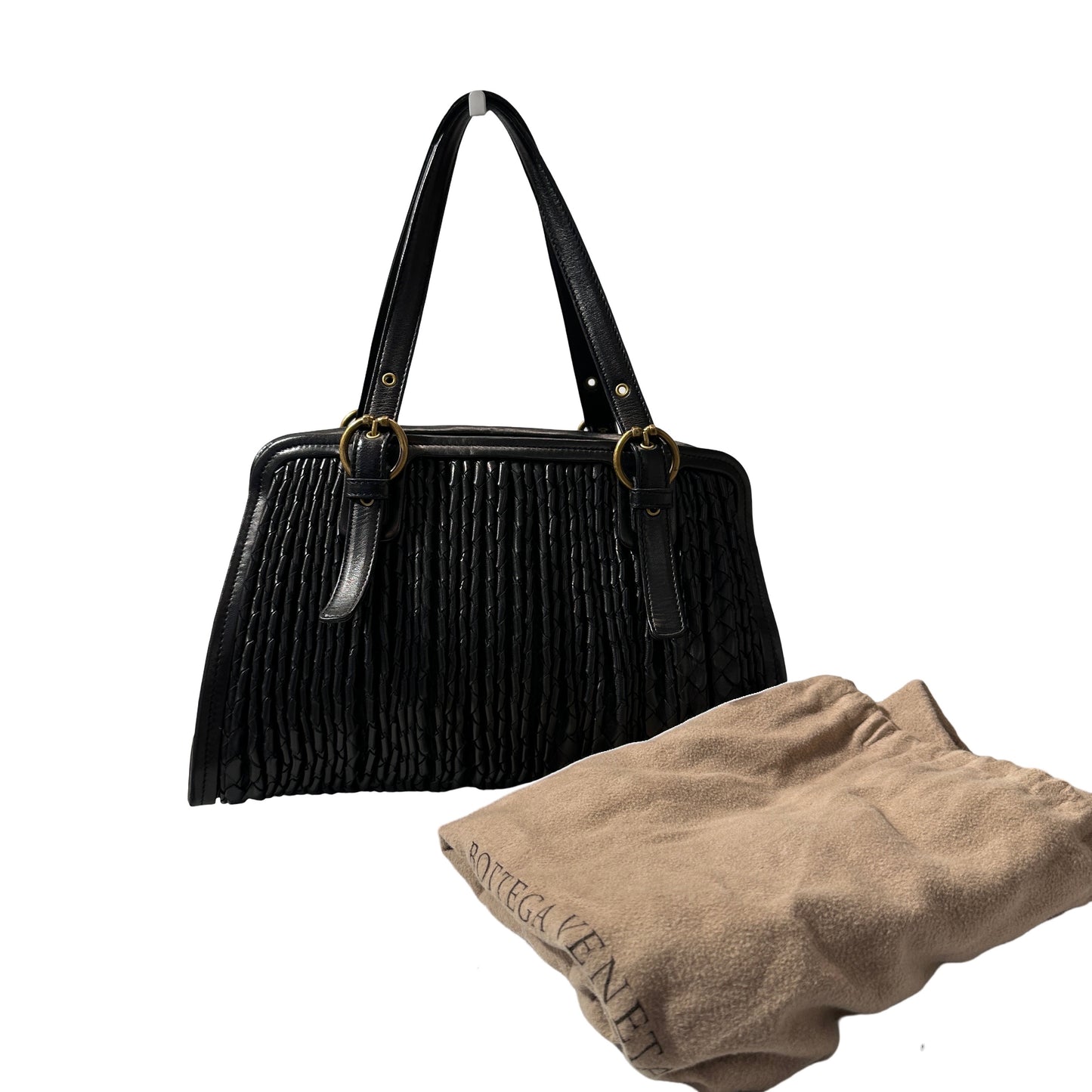Used Bottega Veneta Shoulder Bag Black GHW
