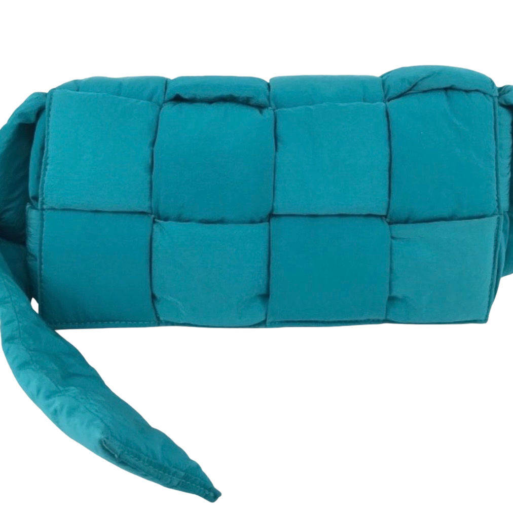 Used BOTTEGA VENETA Intrecciato Padded Tech Cassette Bag Crossbody Bag Blue