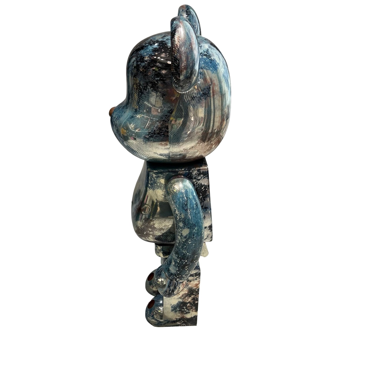 Used BEAR BRICKS Abstract Metallic BE@RBRICK Accessories Blue Silver Grey