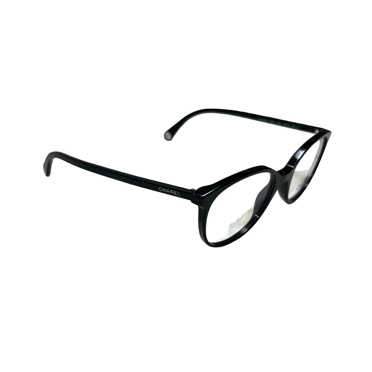 Used CHANEL Solid Optical Glasses Accessories Black