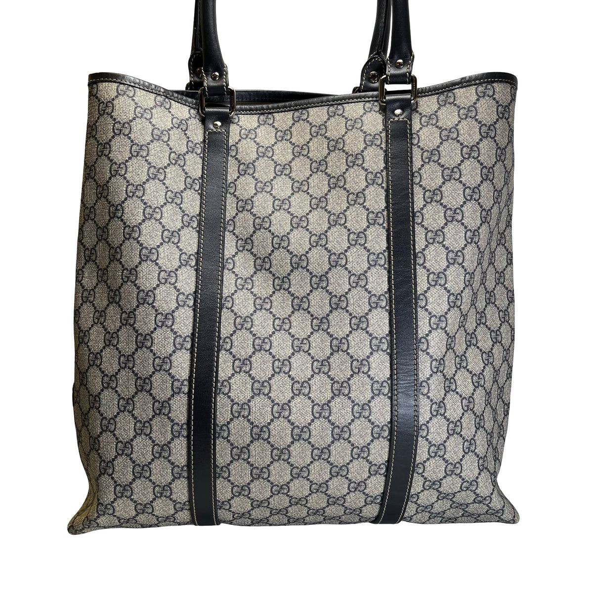 Used GUCCI GG Supreme GG Supreme Tote Tote Bag Navy Beige