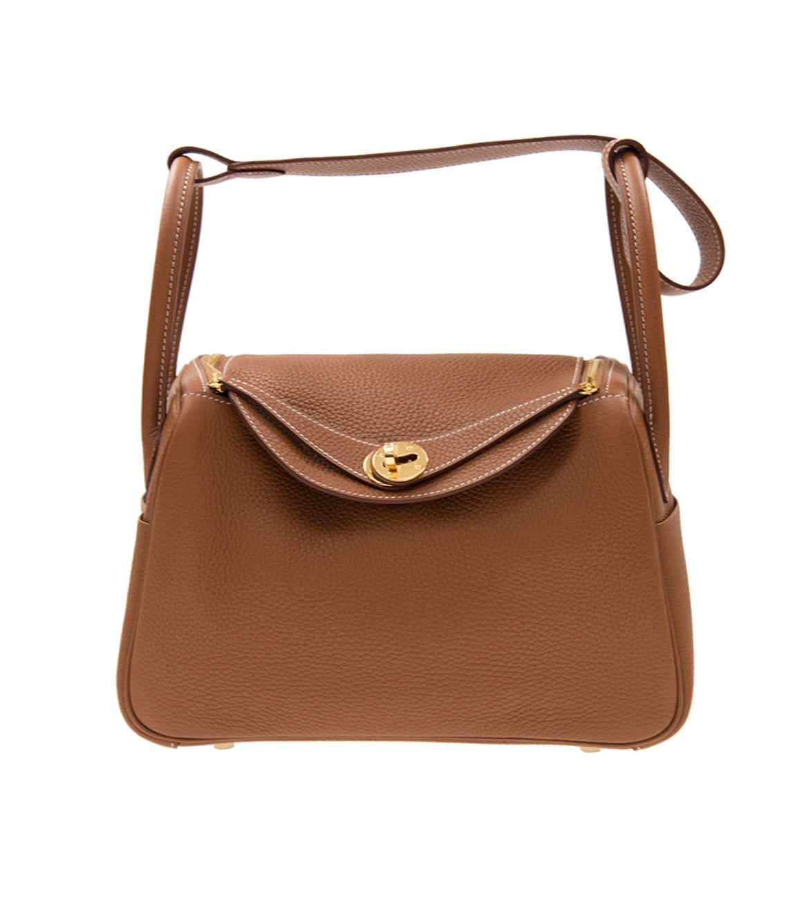 Used Hermès Taurillion Lindy 26 Shoulder Bag 37 GOLD PHW