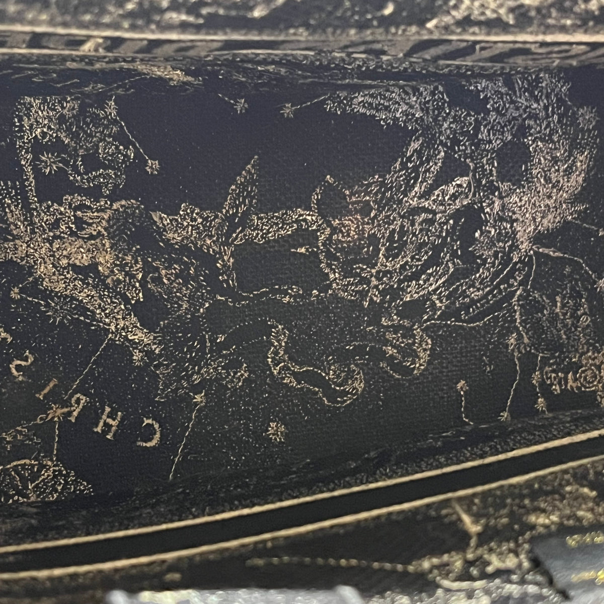 Used CHRISTIAN DIOR Zodiac Embroidery Book Tote Tote Bag Black White