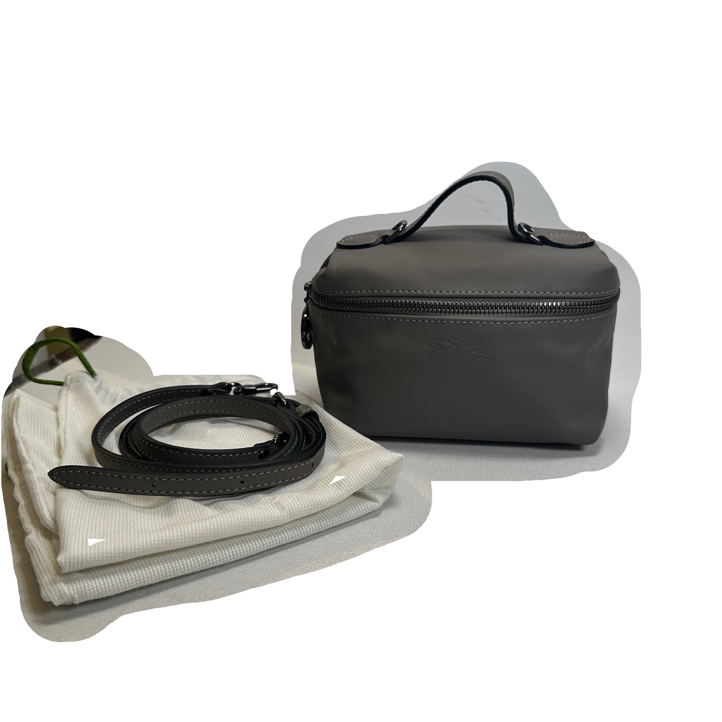 Used LONGCHAMP Leather Le Pliage Xtra Vanity case Grey