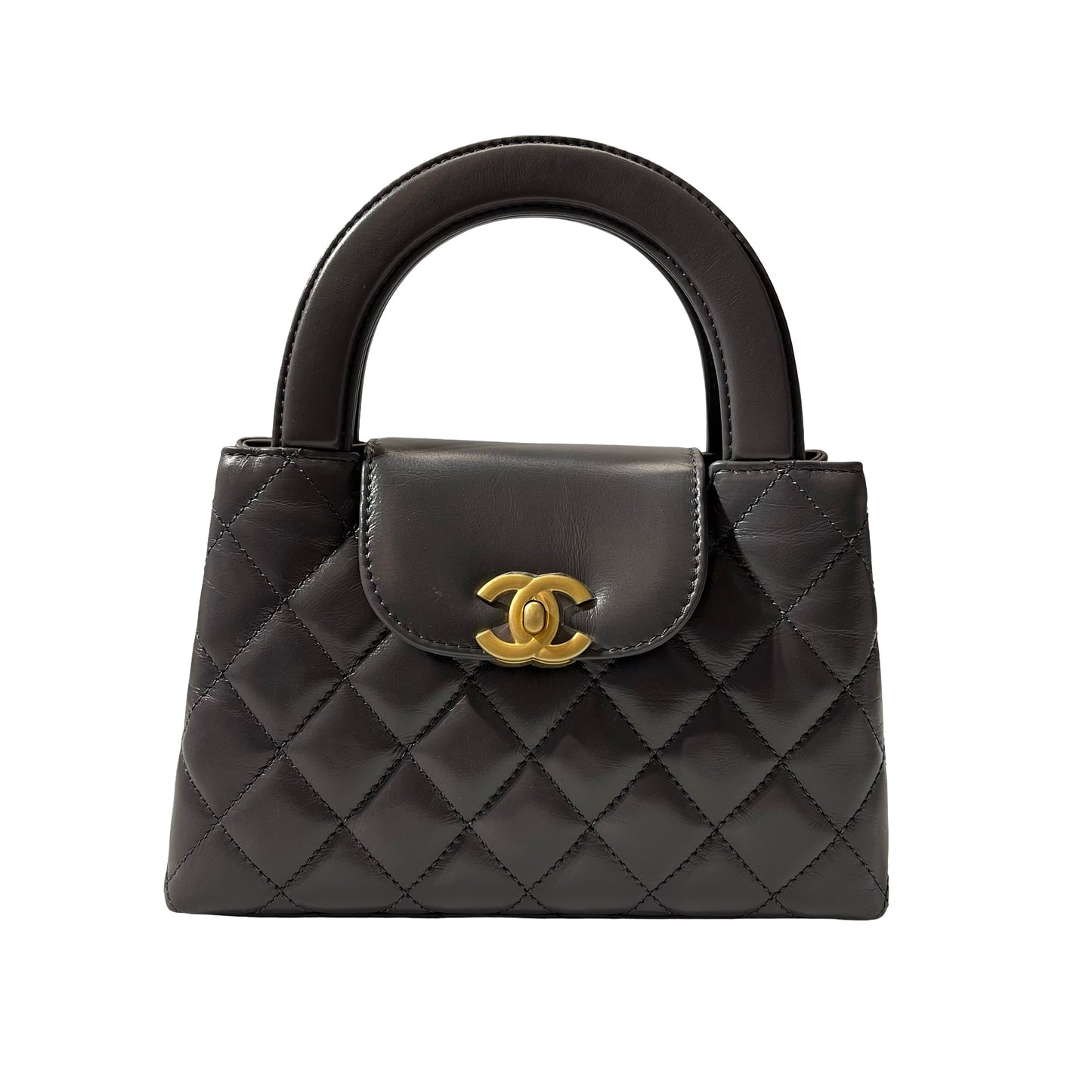 Unused CHANEL KELLY Cross Body Bag Grey GHW