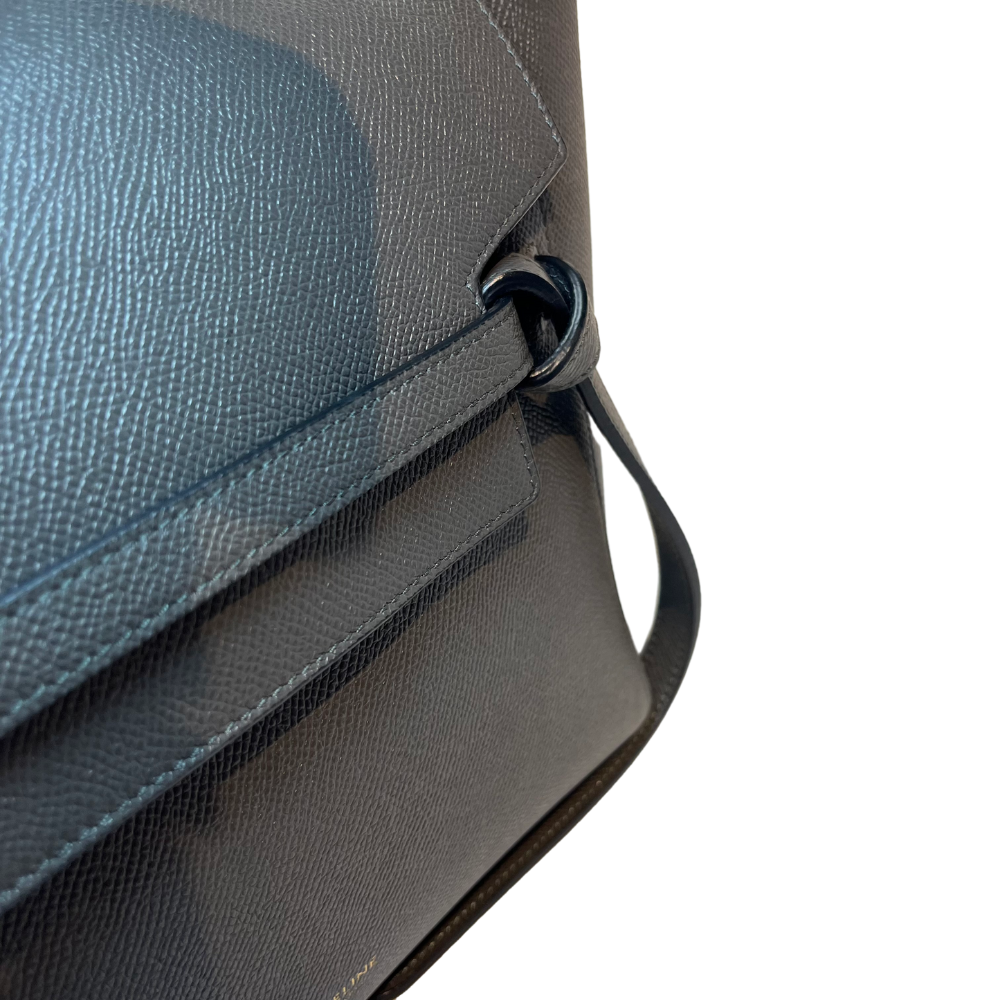 Unused CÉLINE Calfskin Leather Belt Belt Bag Grey GHW