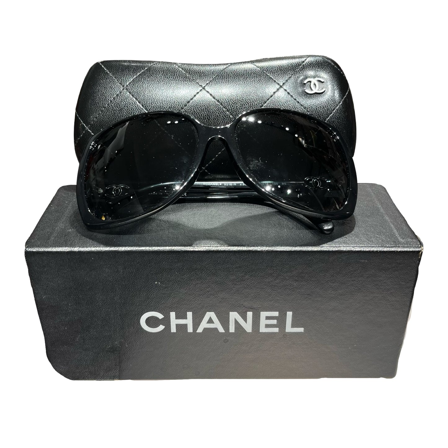 Used CHANEL Sunglasses Black