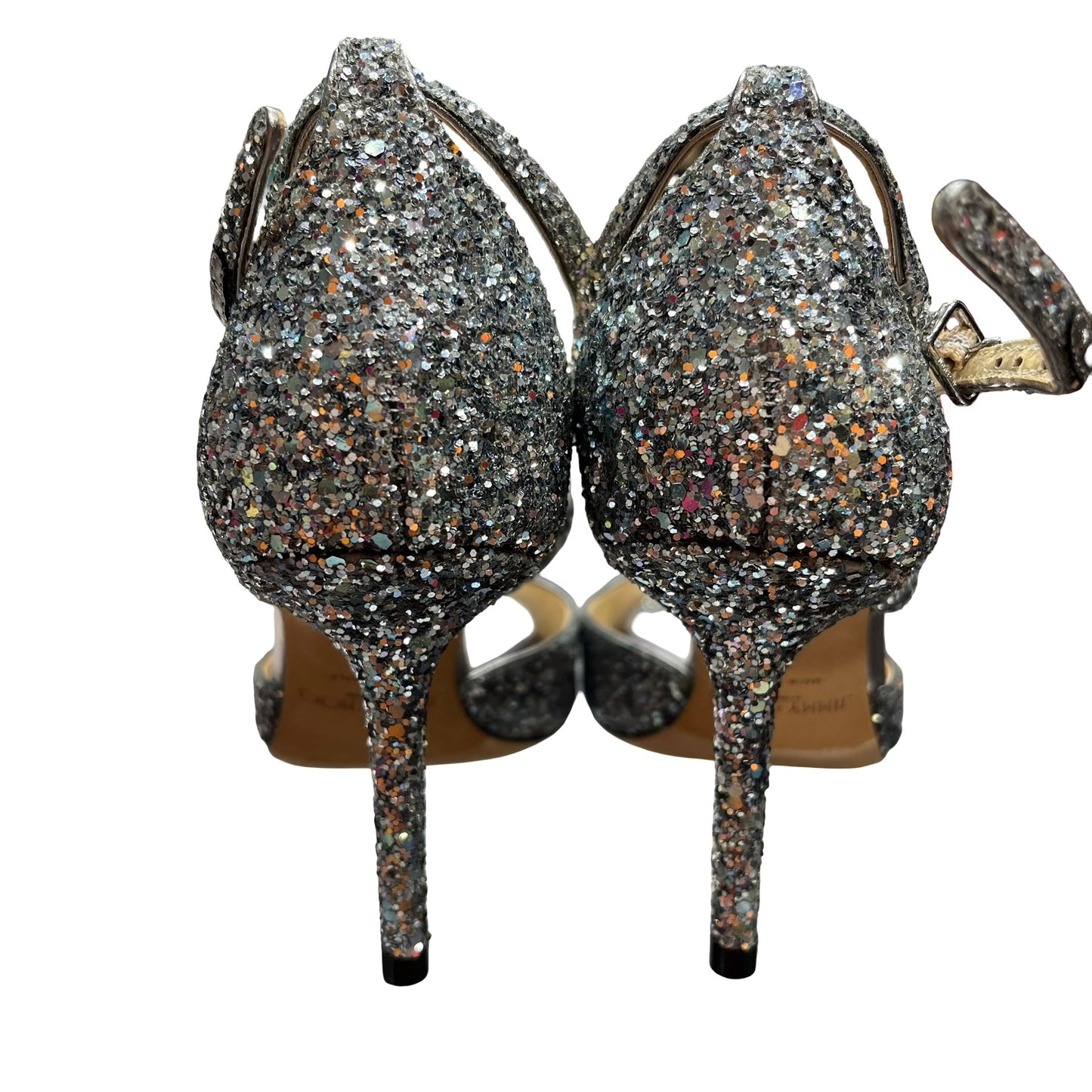 Used JIMMY CHOO Heels Silver Blue