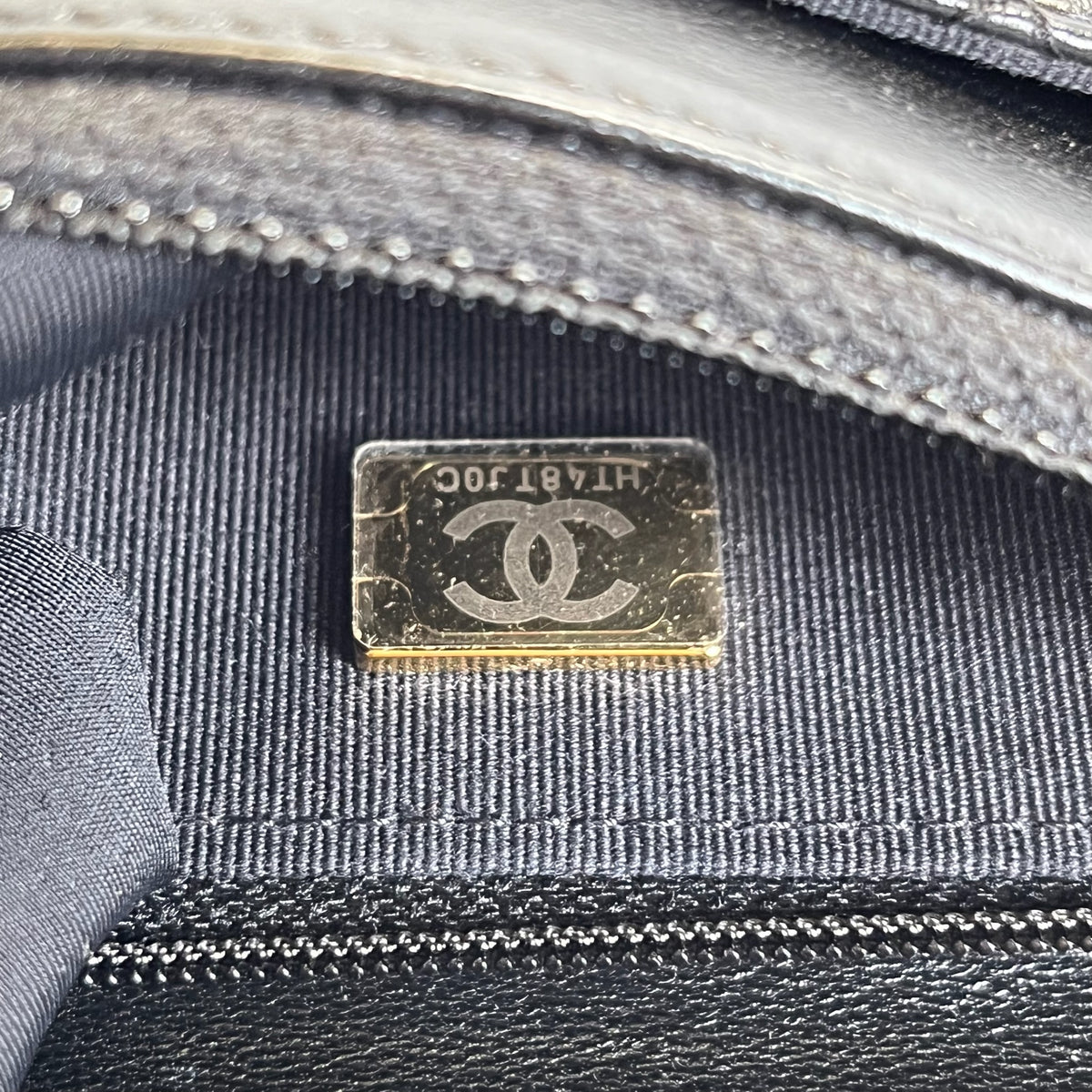 Used CHANEL Matelasse Quilted Lambskin Wallet On Chain Wallet on chain Black Gold