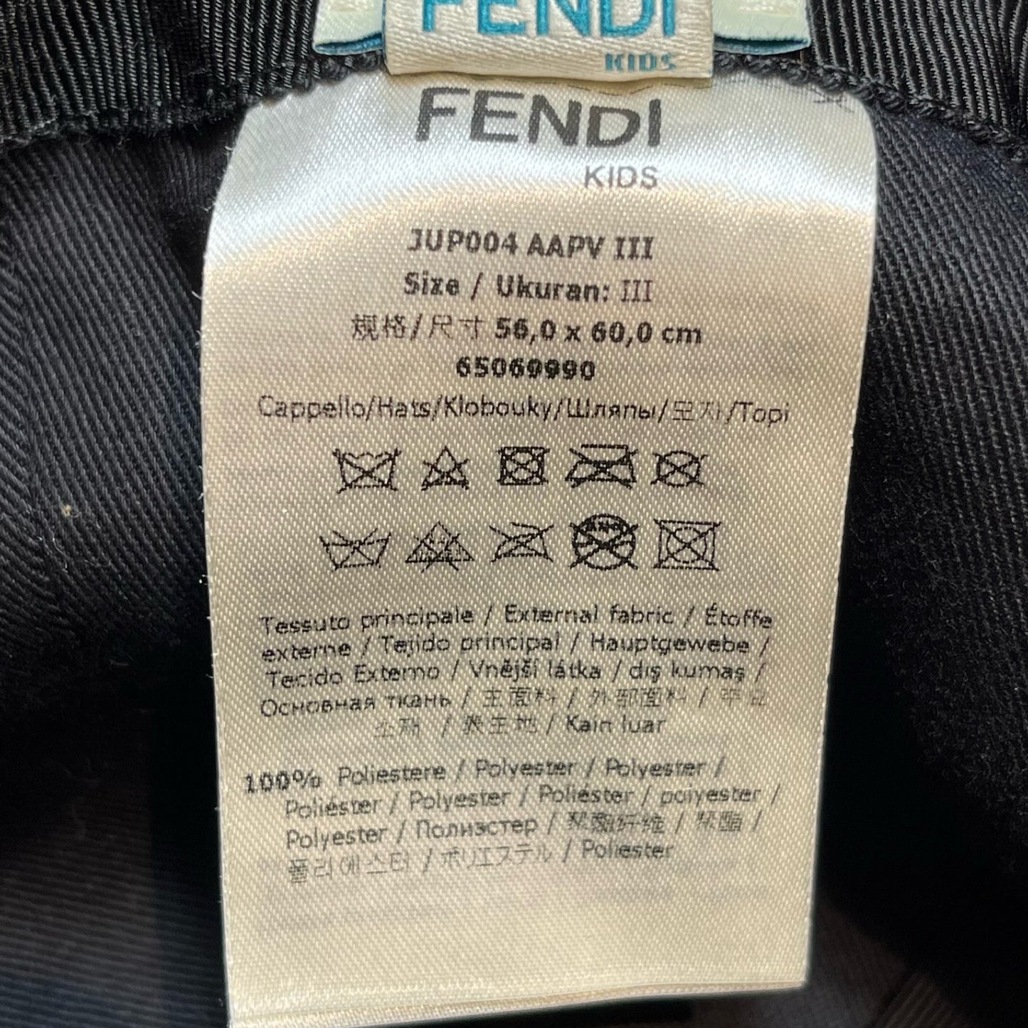Used FENDI Polyester Hats Kids Cap Brown Black