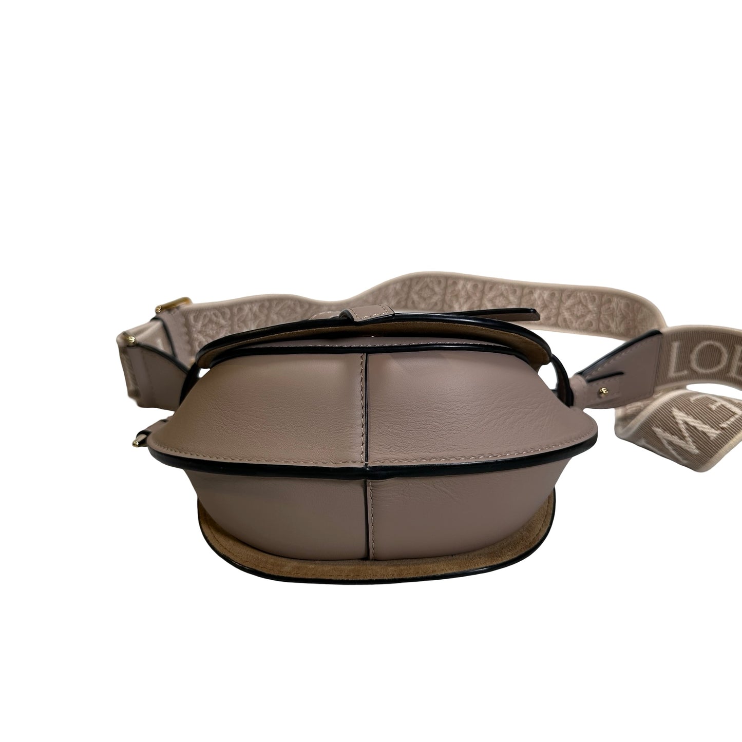 Used LOEWE Calfskin Gate Dual Crossbody Bag Taupe