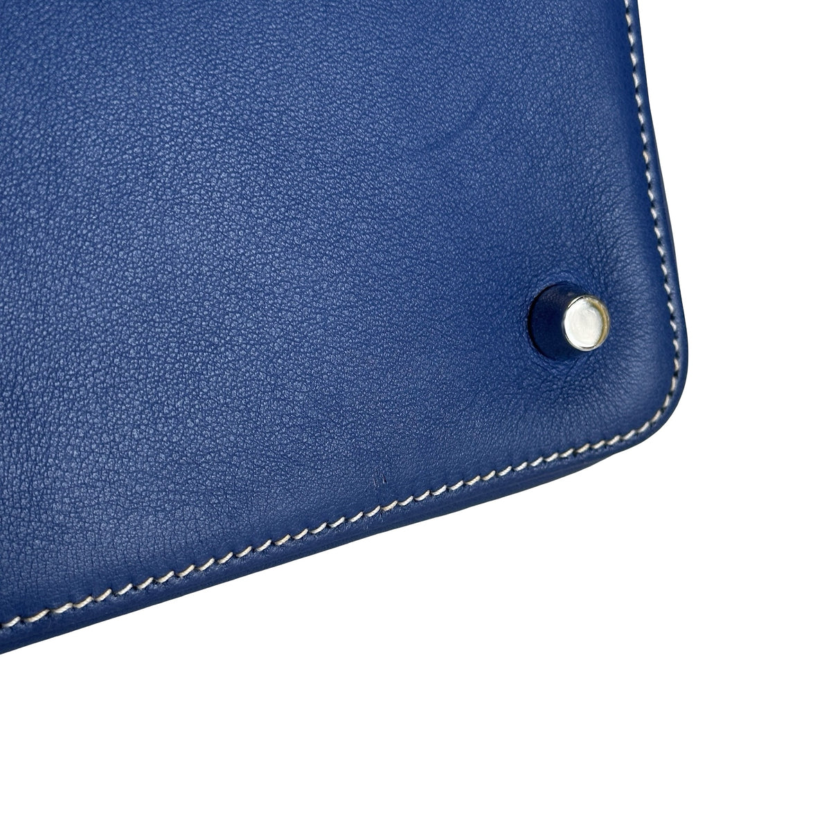 Used HERMES Leather Toolbox Handbag Blue