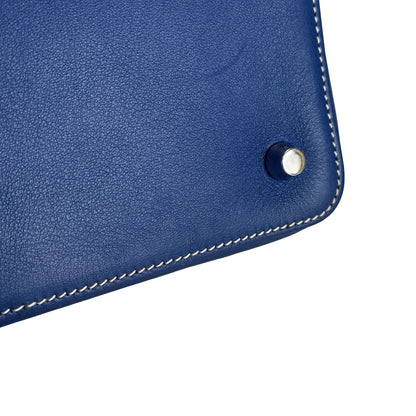 Used HERMES Leather Toolbox Handbag Blue