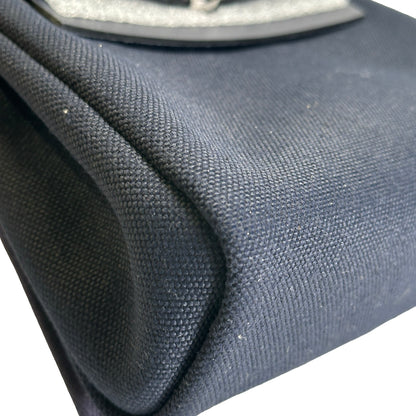Brand New HERMES Canvas Leather Mini Herbag Handbag Navy PHW