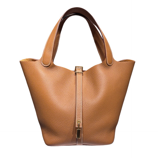 Used HERMÈS TC Picotin 22 Bucket Bag Gold (37) GHW