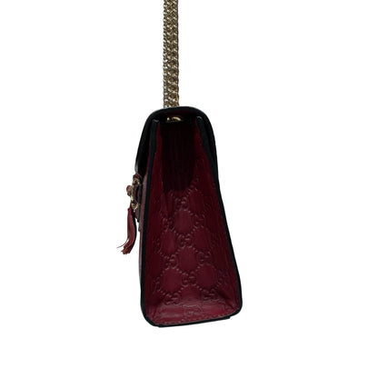 GUCCI GUCCISSIMA EMILY RED CALFSKIN PHW CHAIN SHOULDER BAG [A04201]