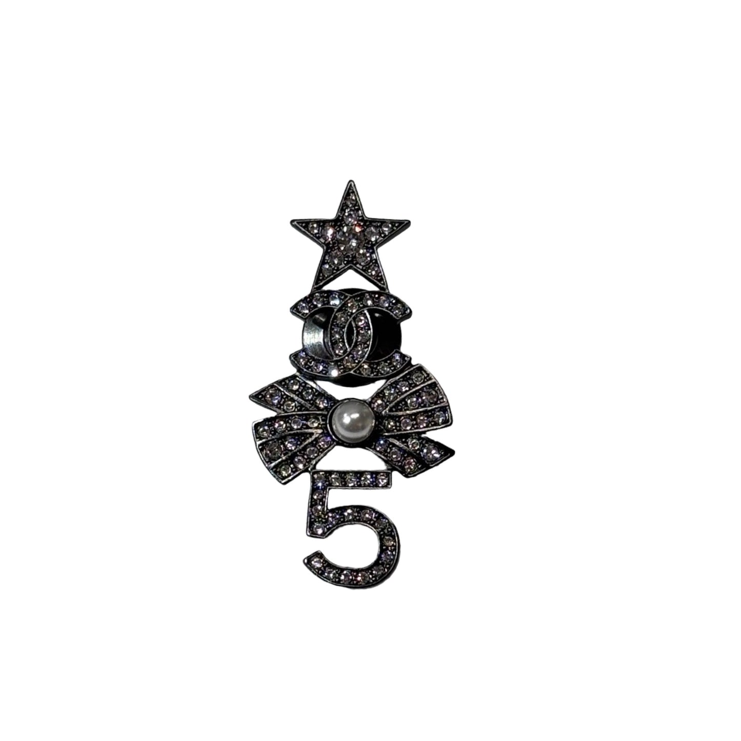 Used CHANEL Brooch Accessories Black