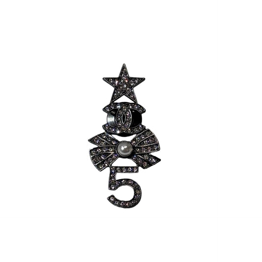 Used CHANEL Brooch Accessories Black