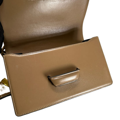 Used LOEWE Calfskin Barcelona Crossbody Bag Brown GH