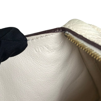 Used HERMES Clemence Mini Lindy Handbag Craie Gold