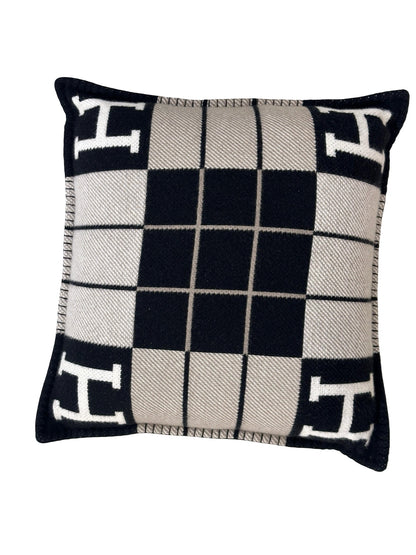 Used HERMES Avalon Cushion Accessories Black White