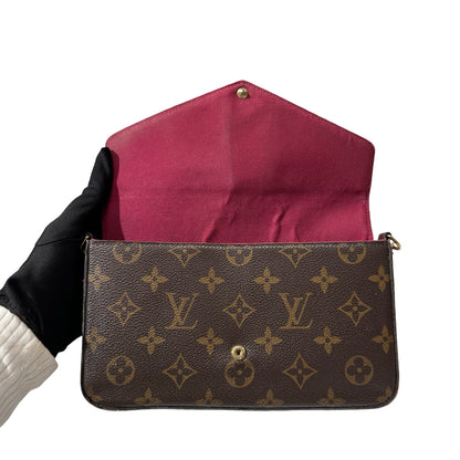 Used Louis Vuitton Monogram Eclipse coated canvas Pochette Felicle Shoulder Bag Monogram