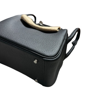 Brand New HERMES Clemence Lindy Handbag Black