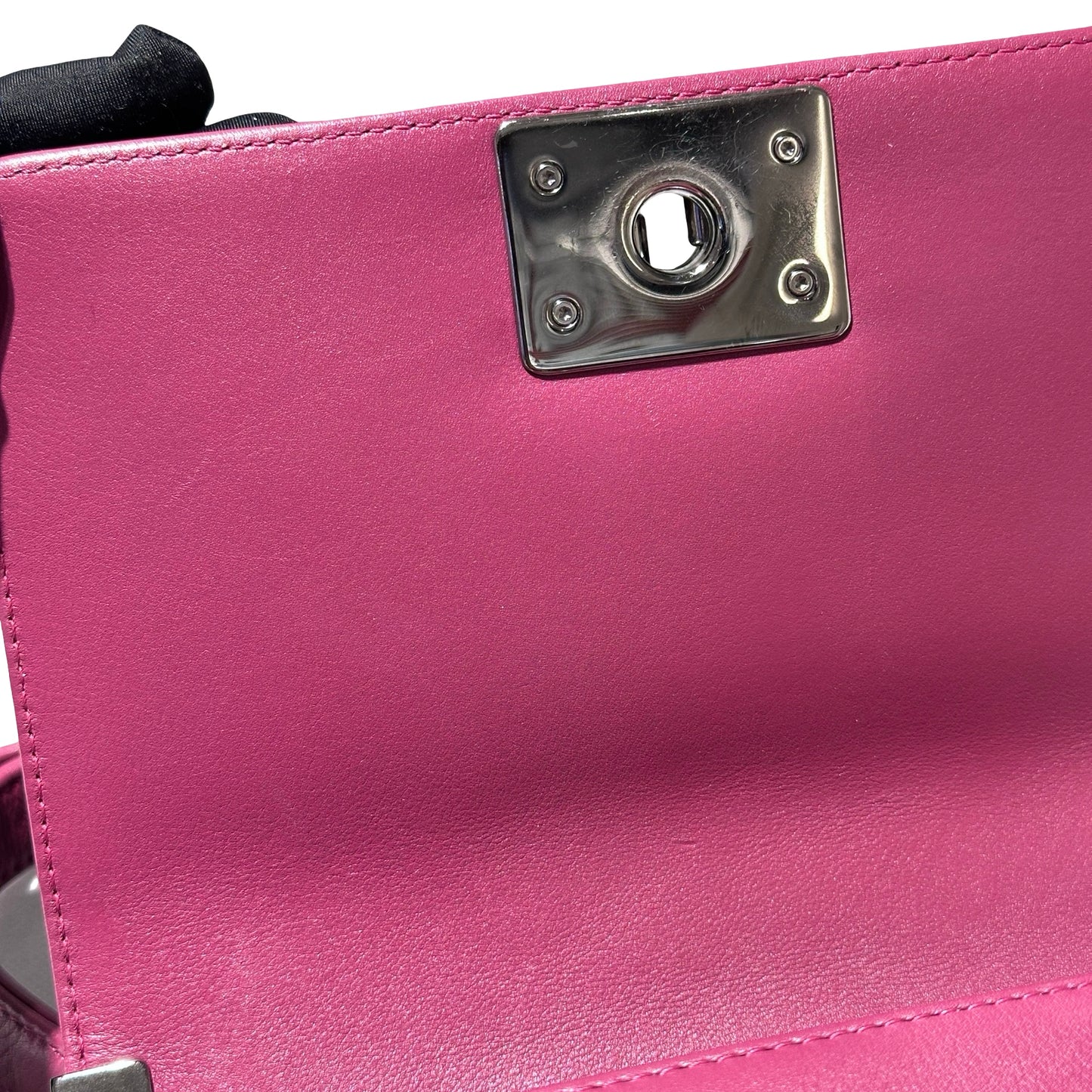 Used CHANEL Boy 20cm Cross Body Bag Red PHW