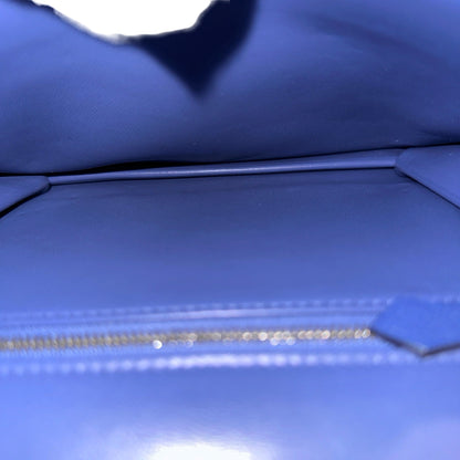 Used HERMÈS Leather 2002 20cm Cross Body Bag PHW Blue
