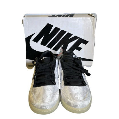 Brand New NIKE Silk Embroidery Dunk Low Clot Fragment Design Sneakers White Black