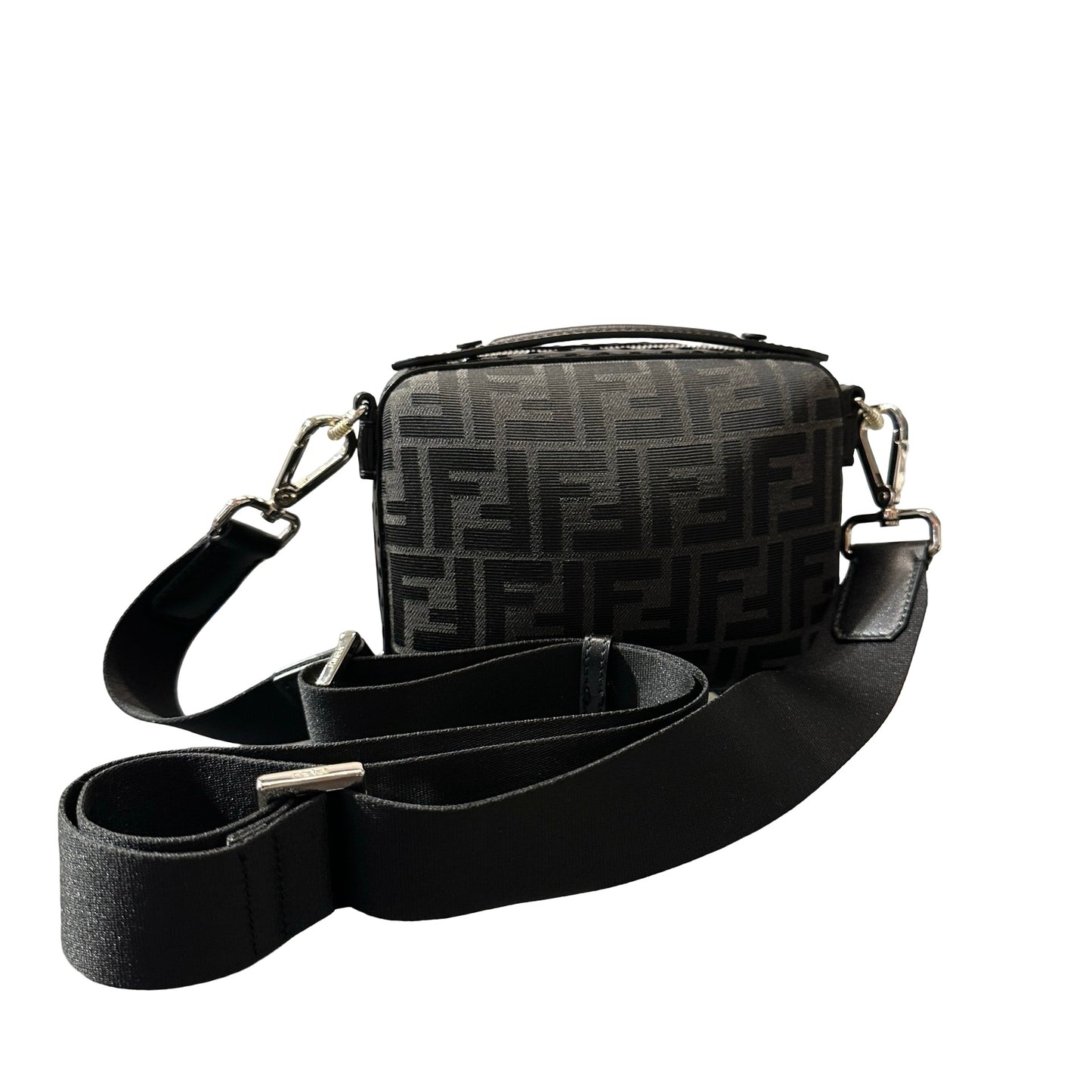 Used FENDI camera chevron Camera Bag Black