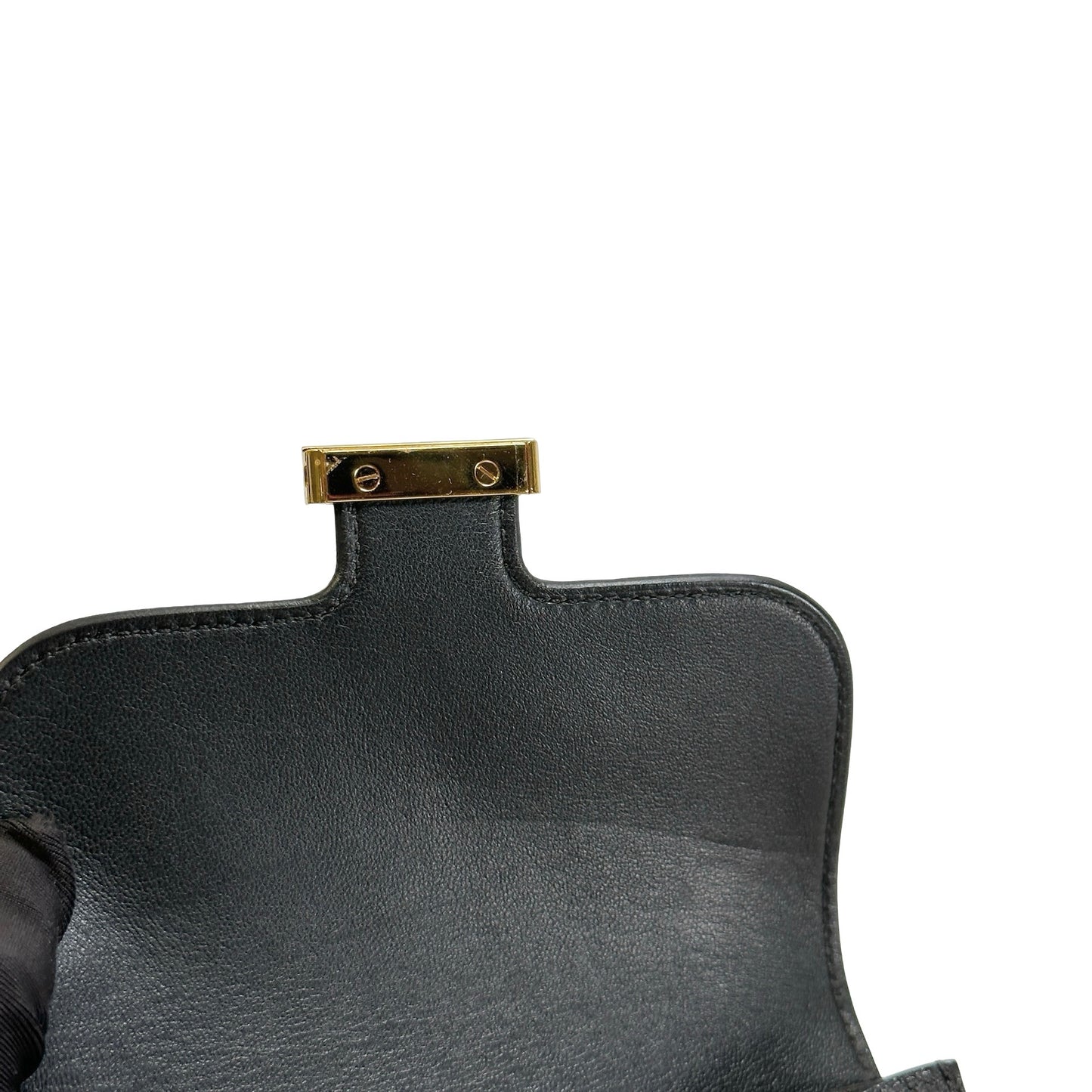 Used HERMES Epsom Constance Slim Wallet Black Gold