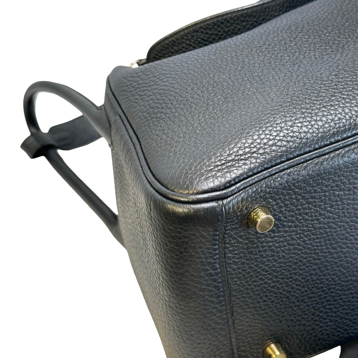Used HERMES TC Lindy 26 Handbag Black GHW