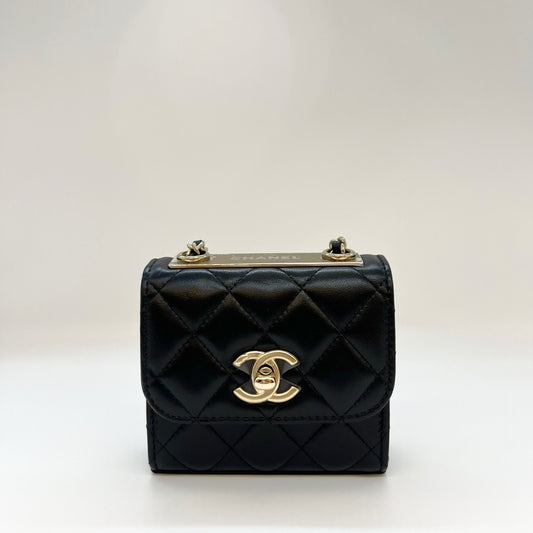 Used CHANEL Quilted Mini flap bag Mini Bag Black GHW