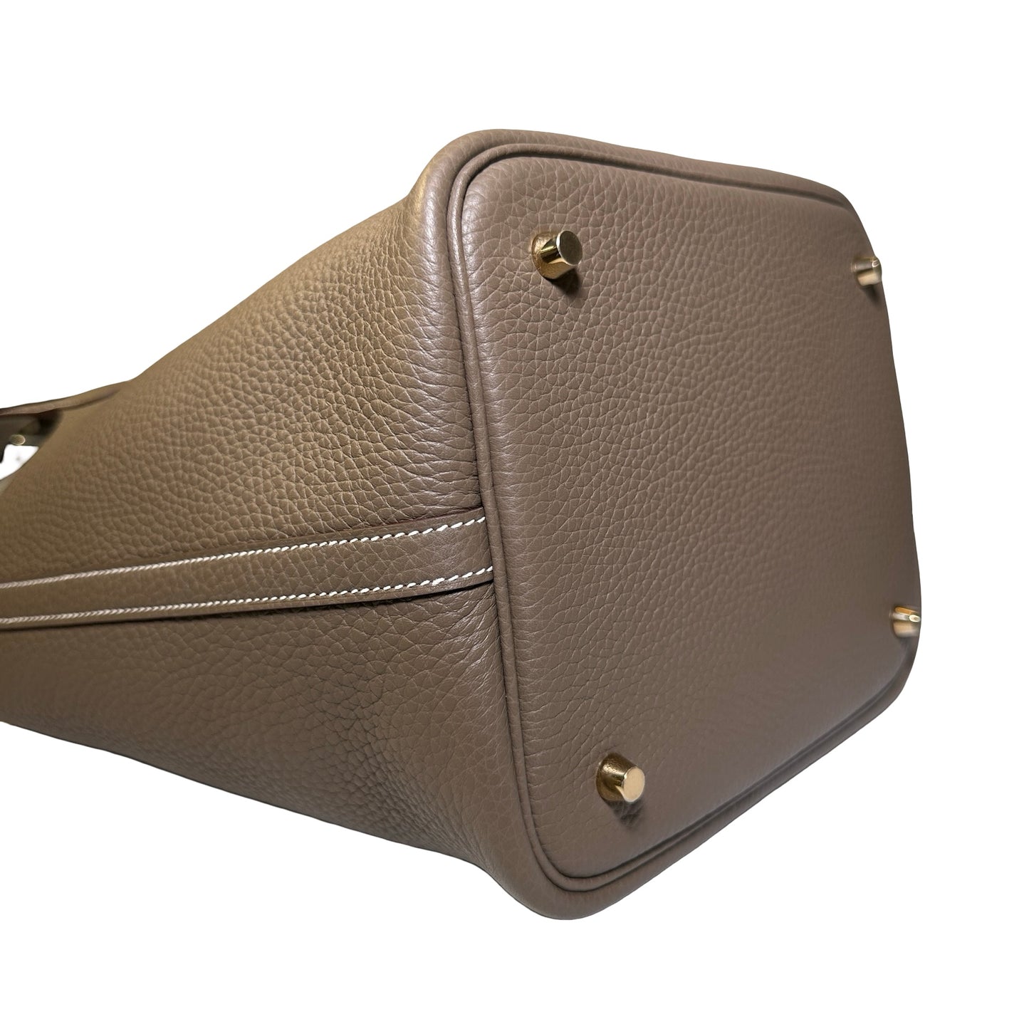 New HERMÈS Etoupe Picotin 22 Bucket Bag Etoupe Etoupe (18) GHW
