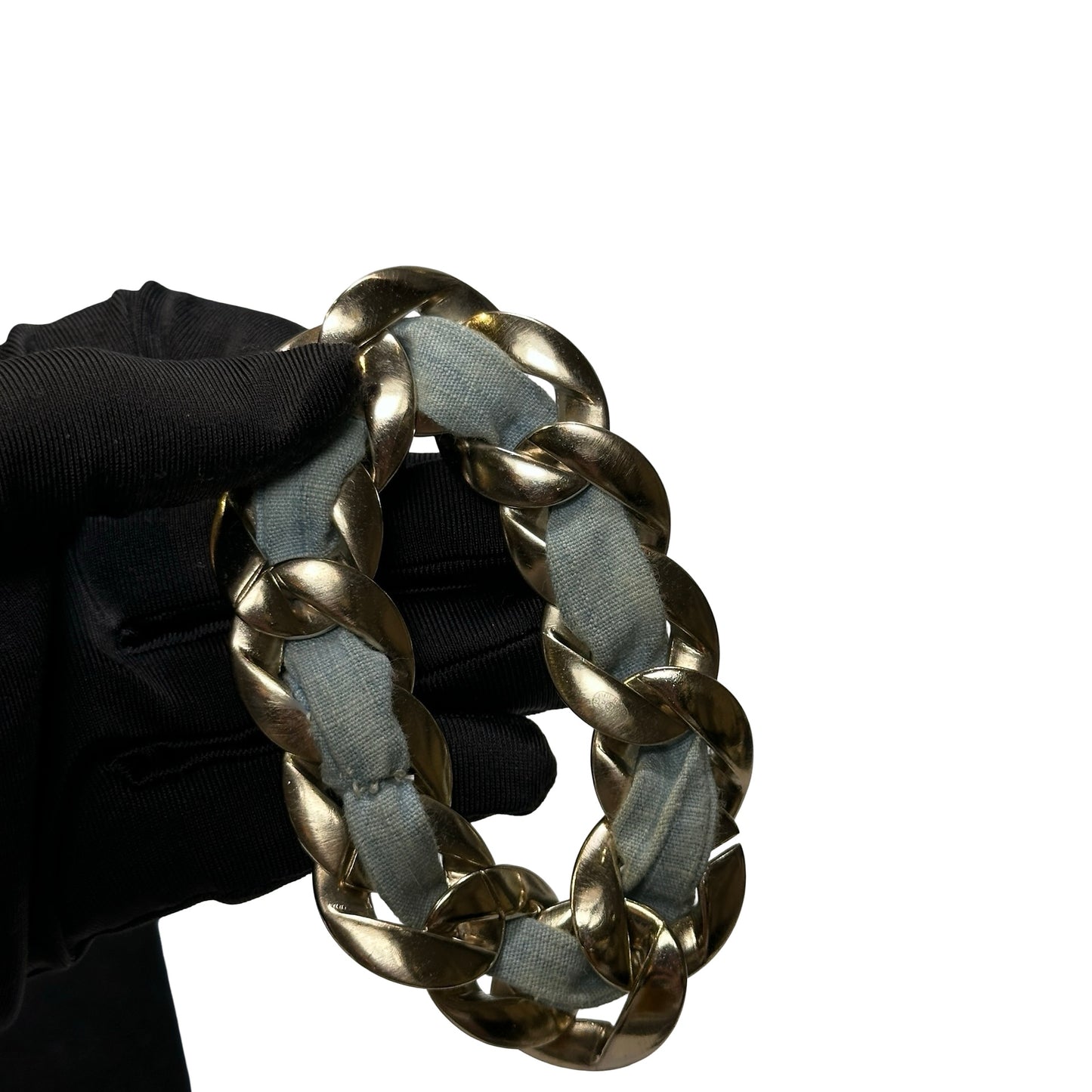 Used Chanel Denim Blue Bracelet Jewellery Denim Blue GHW