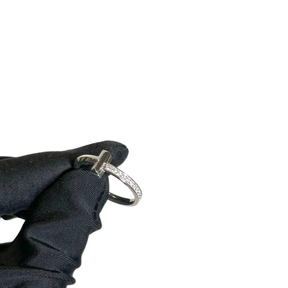 Used TIFFANY & CO. White Gold T 1 Ring Men Ring Silver