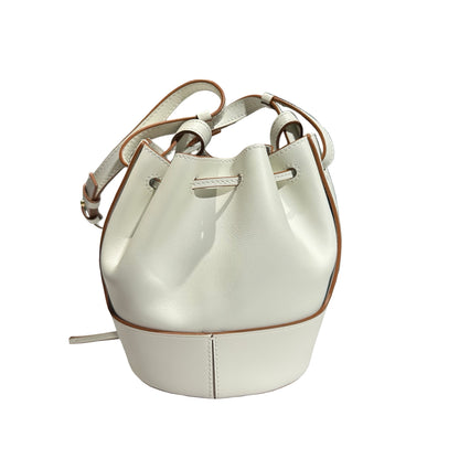 Used LOEWE Calfskin Leather Balloon Small Cross Body Bag White