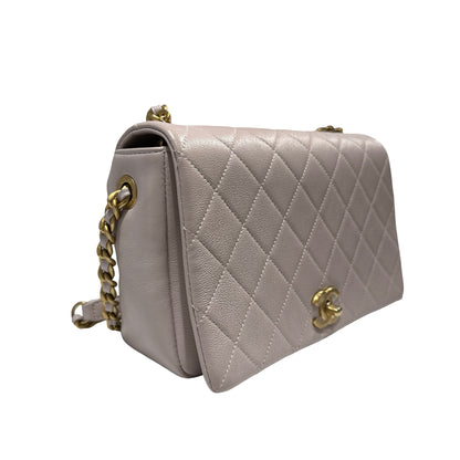 Used CHANEL Quilted Caviar 20B small fashion therapy flap bag Chain Shoulder Bag Light Purple