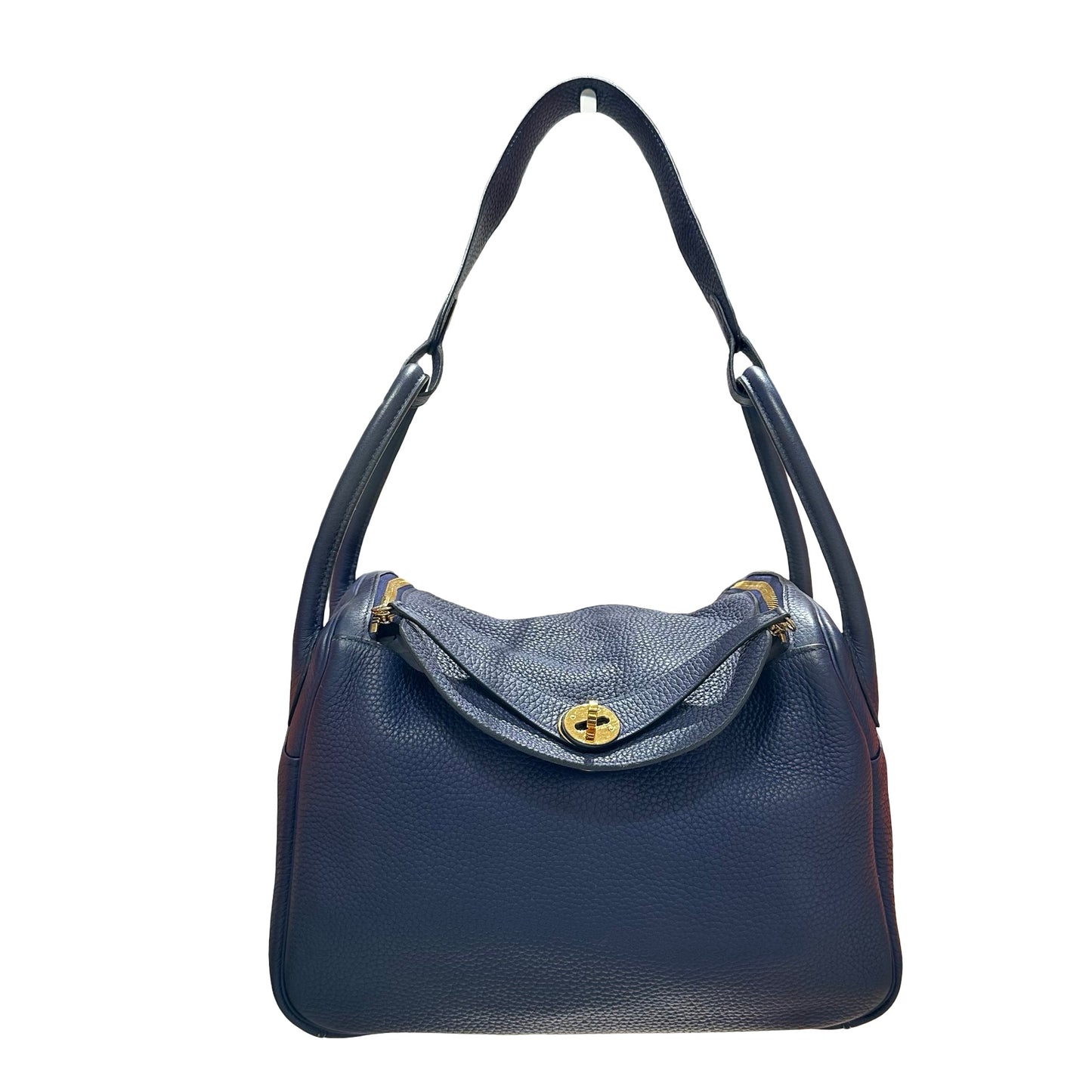 Used HERMÈS Lindy 30 Shoulder Bag Navy Blue GHW
