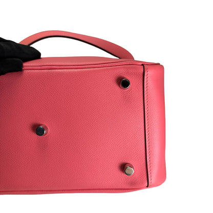 Used HERMES Clemence Lindy 26 Handbag Pink PHW