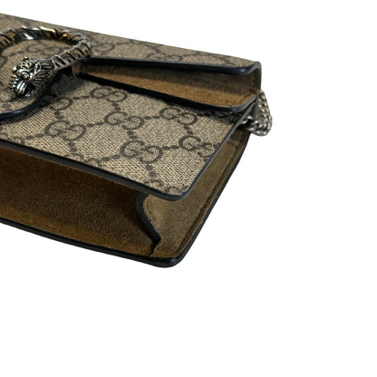Used GUCCI GG Supreme Dionysus Chain Shoulder Bag Beige Ebony Taupe