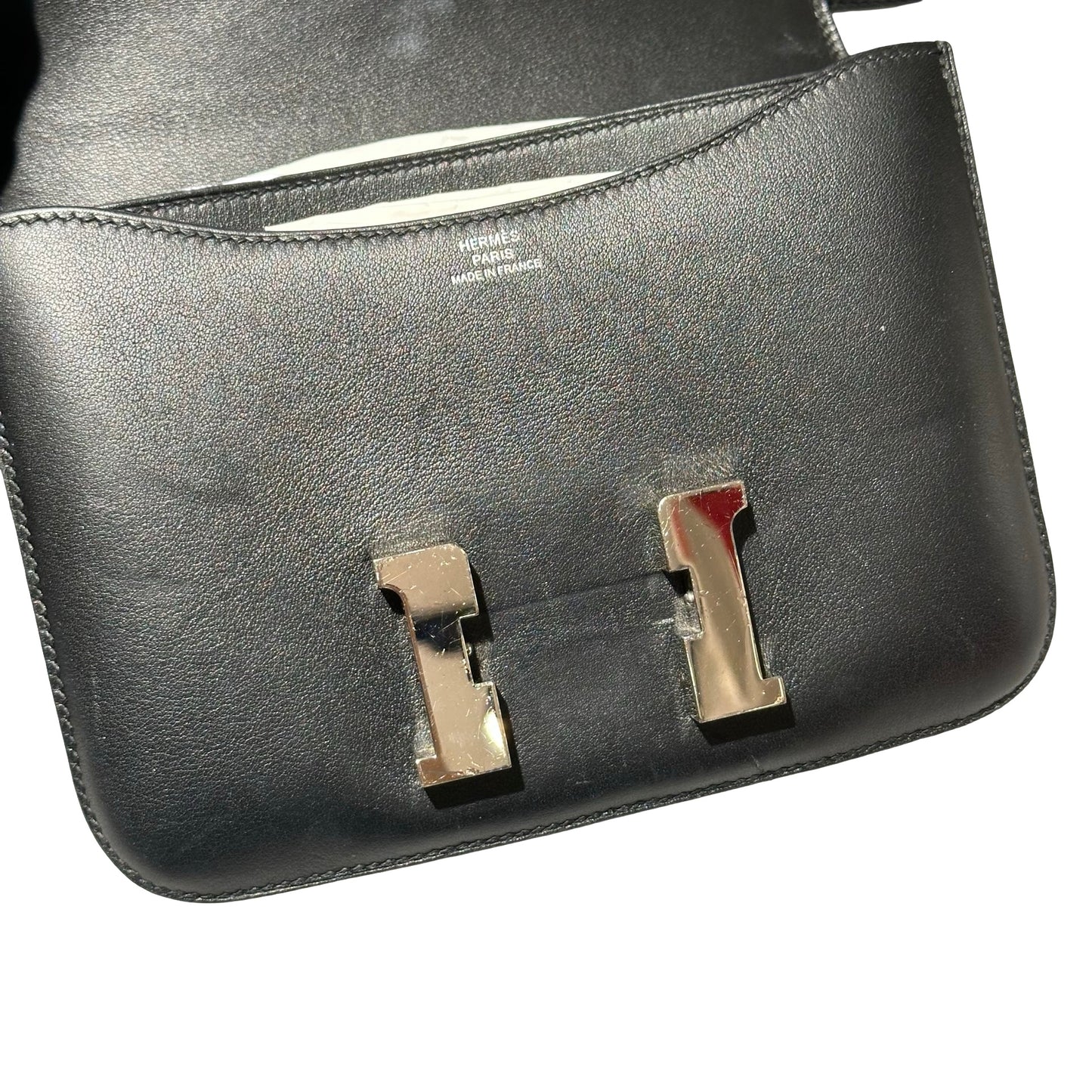 Used HERMÈS Mini Constance Cross Body Bag Black PHW