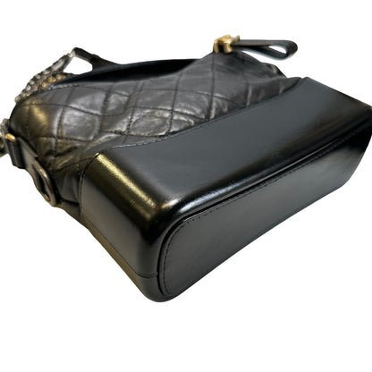 Used CHANEL Quilted Calfskin Gabrielle Hobo Shoulder Bag Black