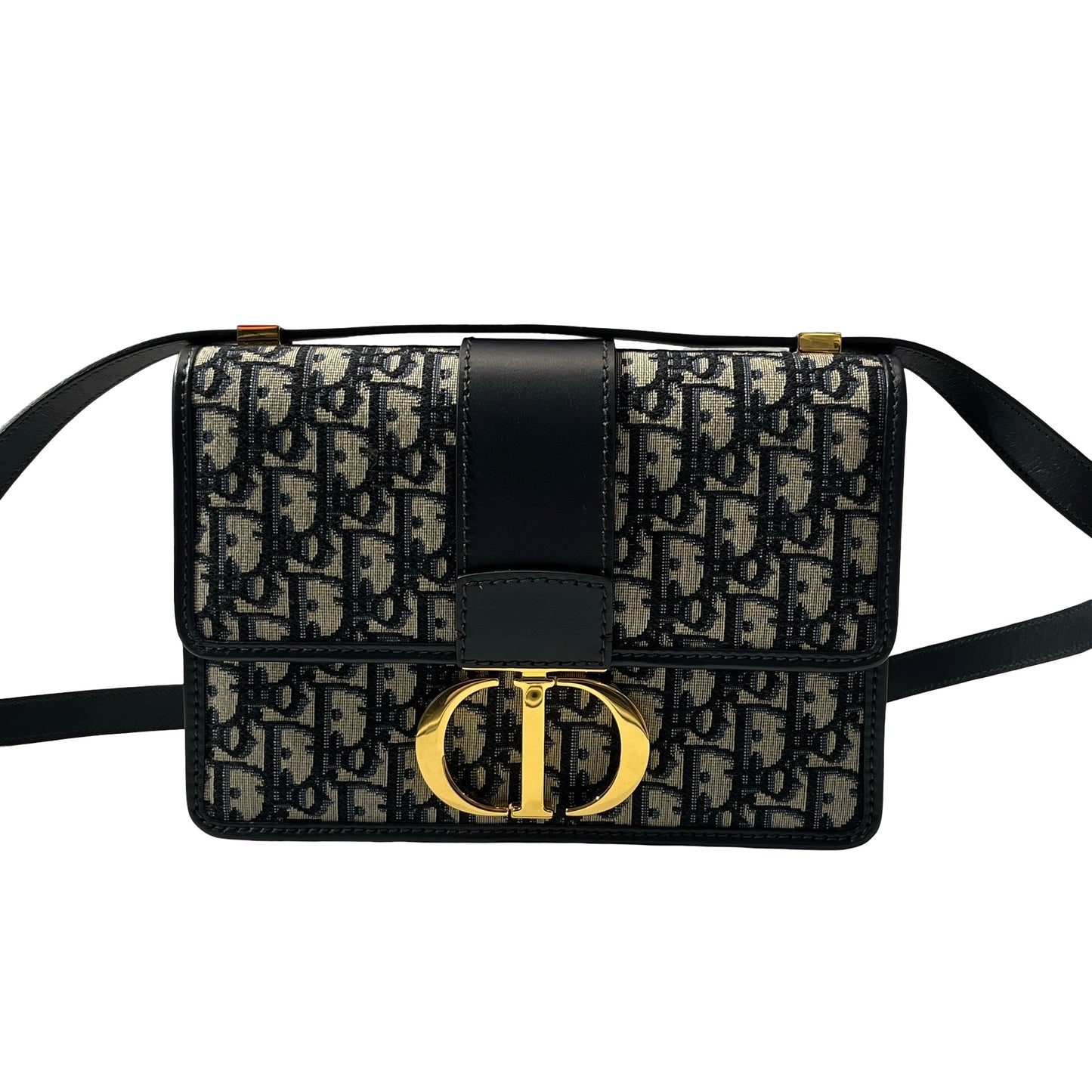 Used DIOR Canvas MONTAIGNE 30 Cross Body Bag Navy Blue
