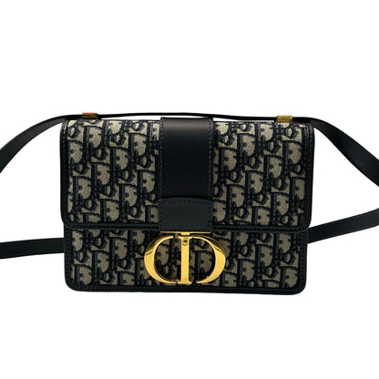 Used DIOR Canvas MONTAIGNE 30 Cross Body Bag Navy Blue
