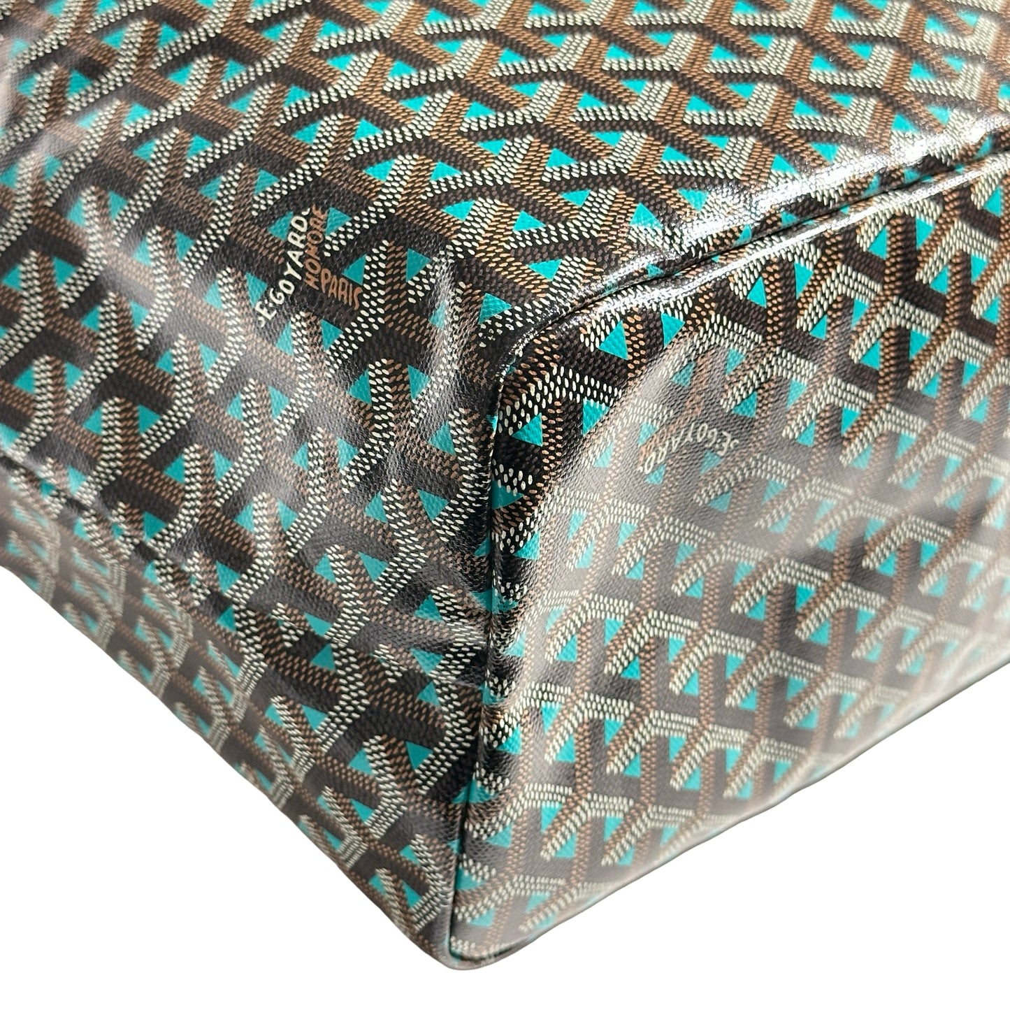 Used GOYARD Tote PM Tote Black Blue Tote Bag Black BLUE