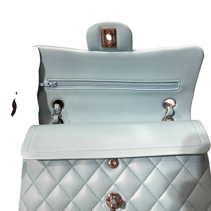 Used CHANEL Lambskin Leather CF 23 Shoulder Bag Blue PHW
